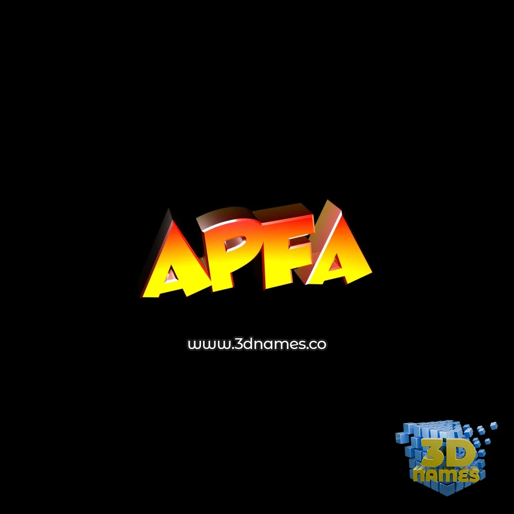 apfa in Black Background style - 3D name wallpaper