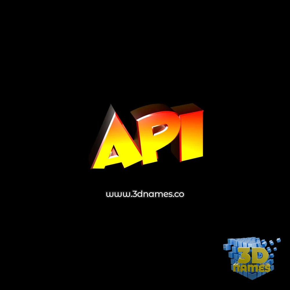 api in Black Background style - 3D name wallpaper