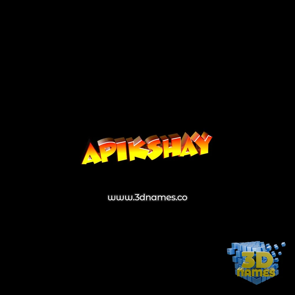 apikshay in Black Background style - 3D name wallpaper