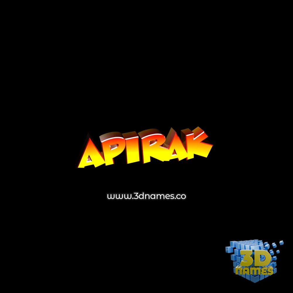 apirak in Black Background style - 3D name wallpaper