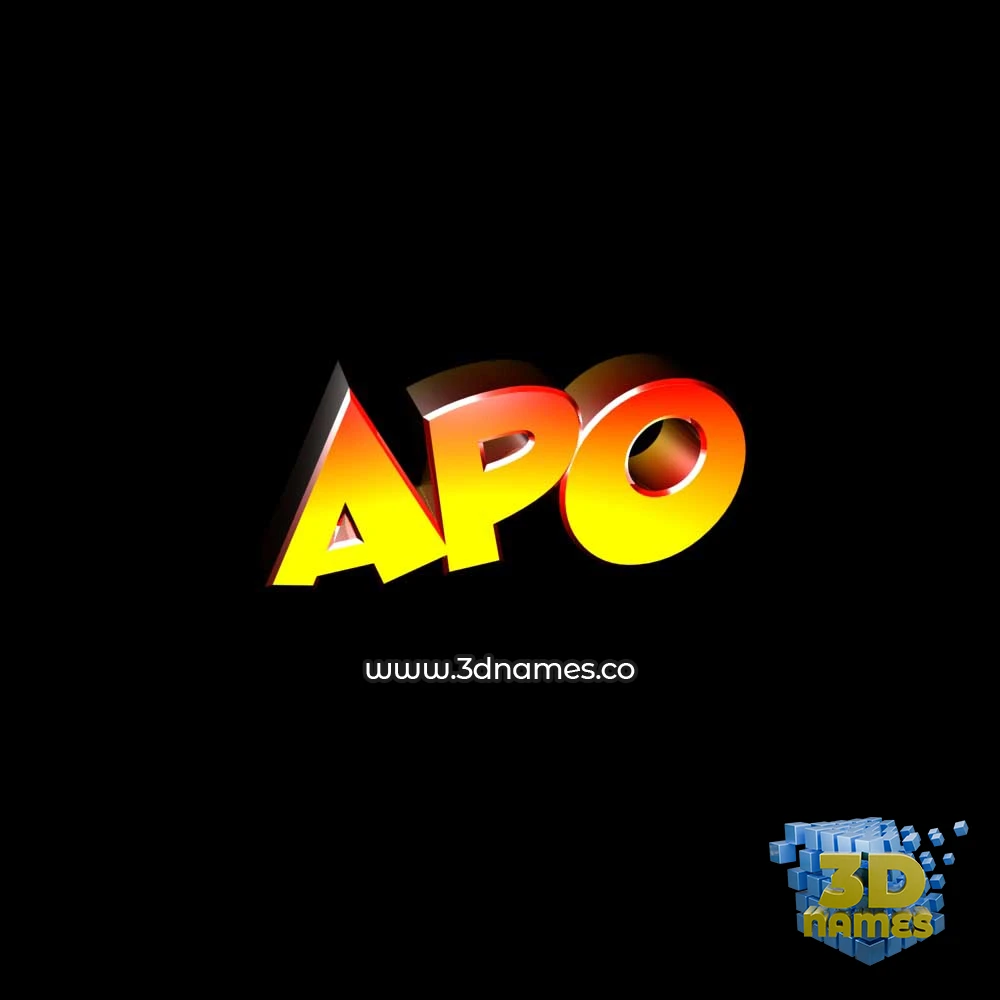 apo in Black Background style - 3D name wallpaper