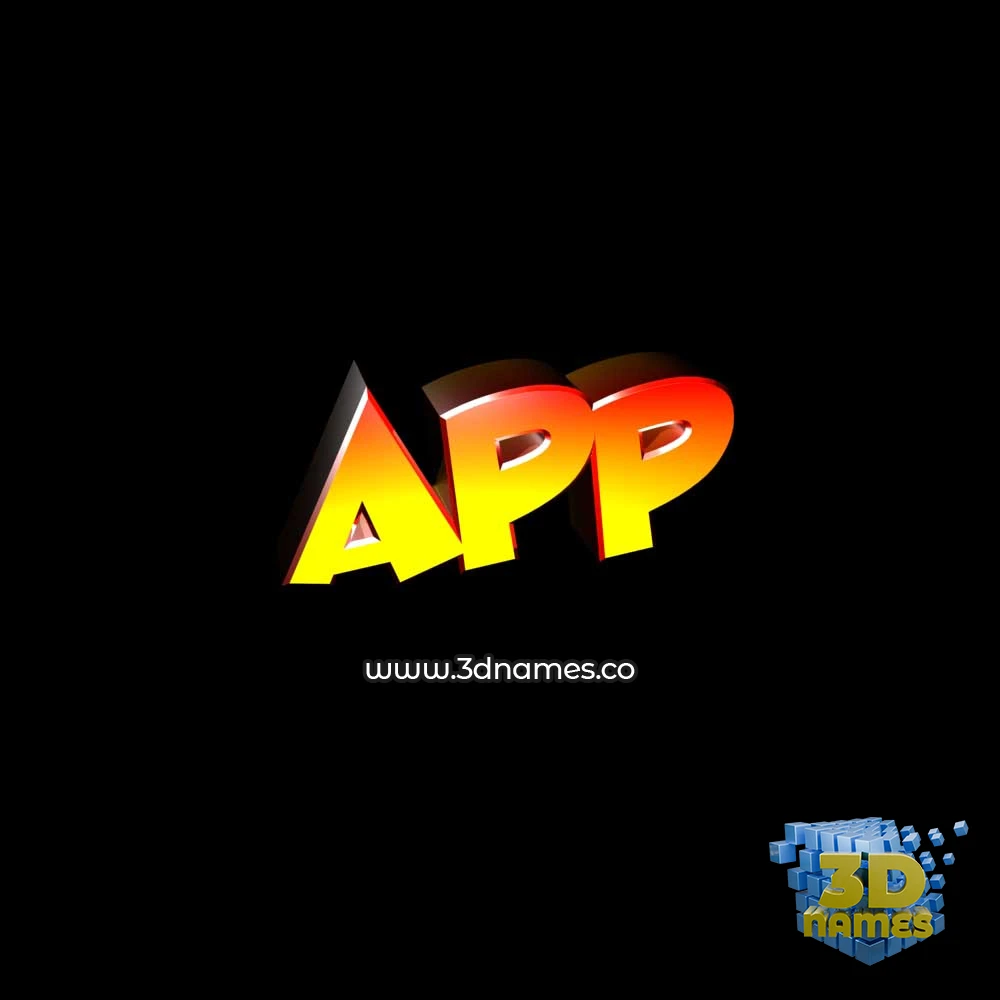 app in Black Background style - 3D name wallpaper