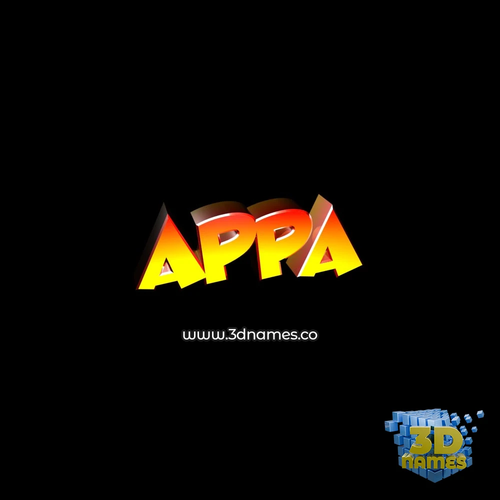 appa in Black Background style - 3D name wallpaper