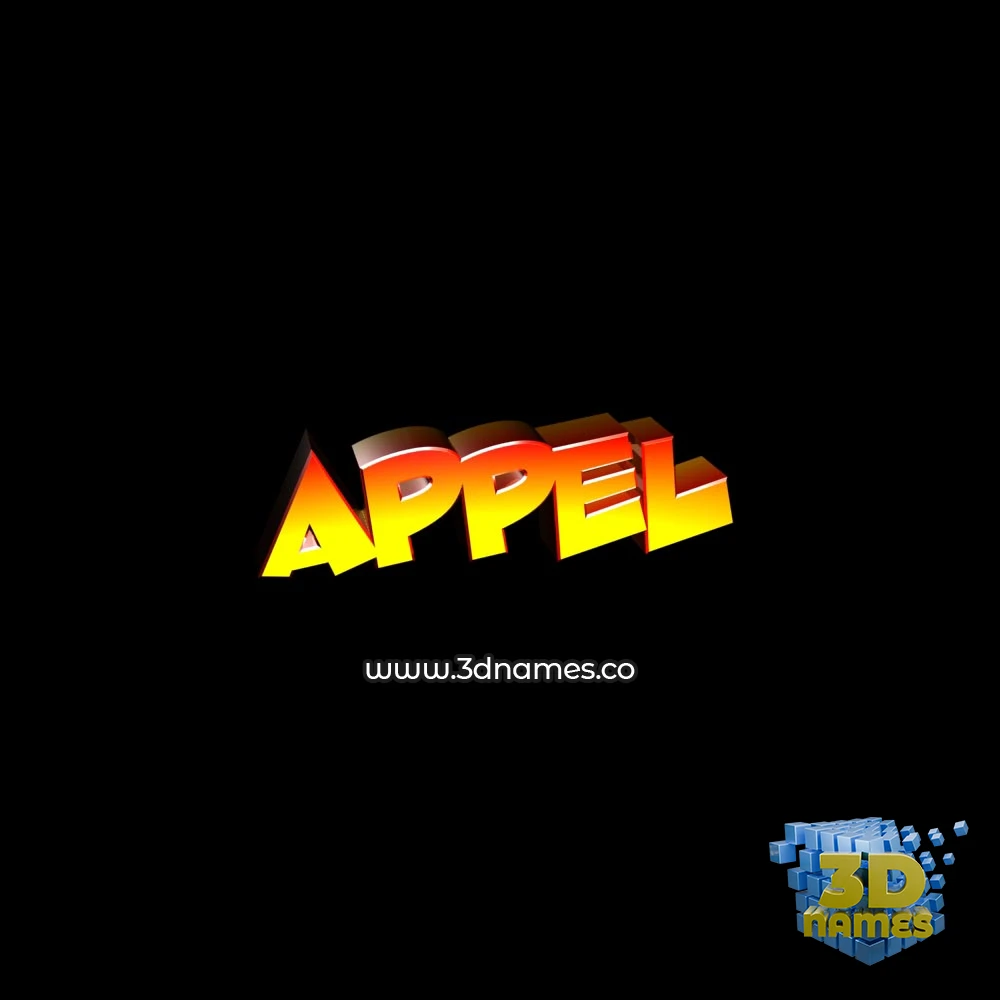 appel in Black Background style - 3D name wallpaper