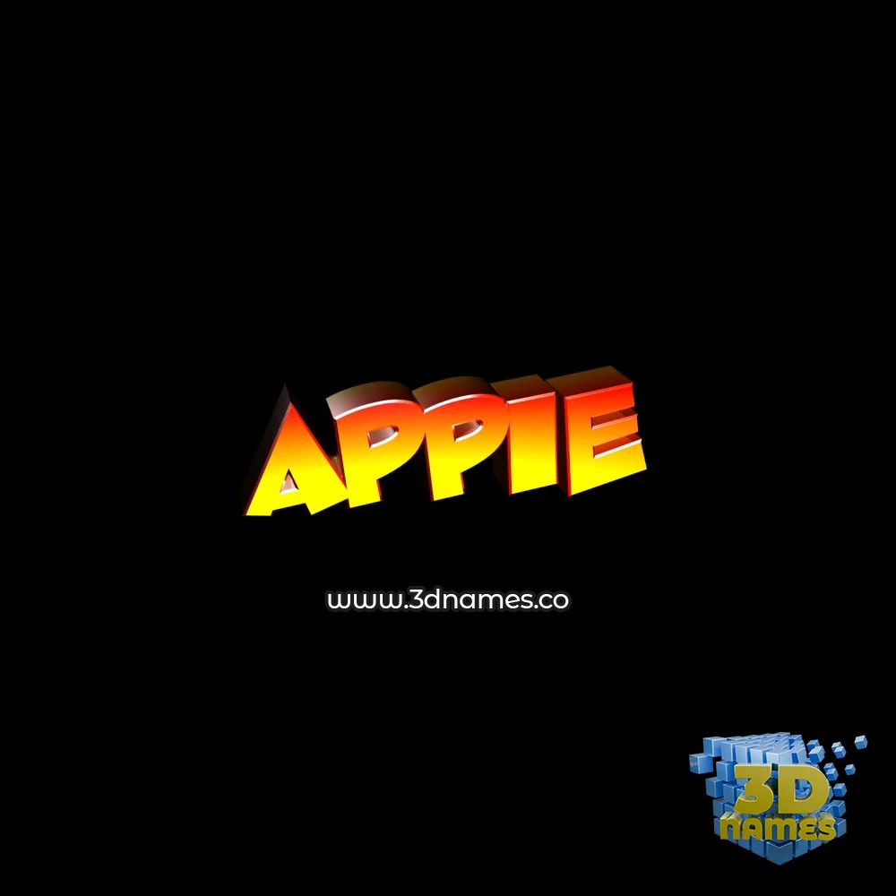 appie in Black Background style - 3D name wallpaper