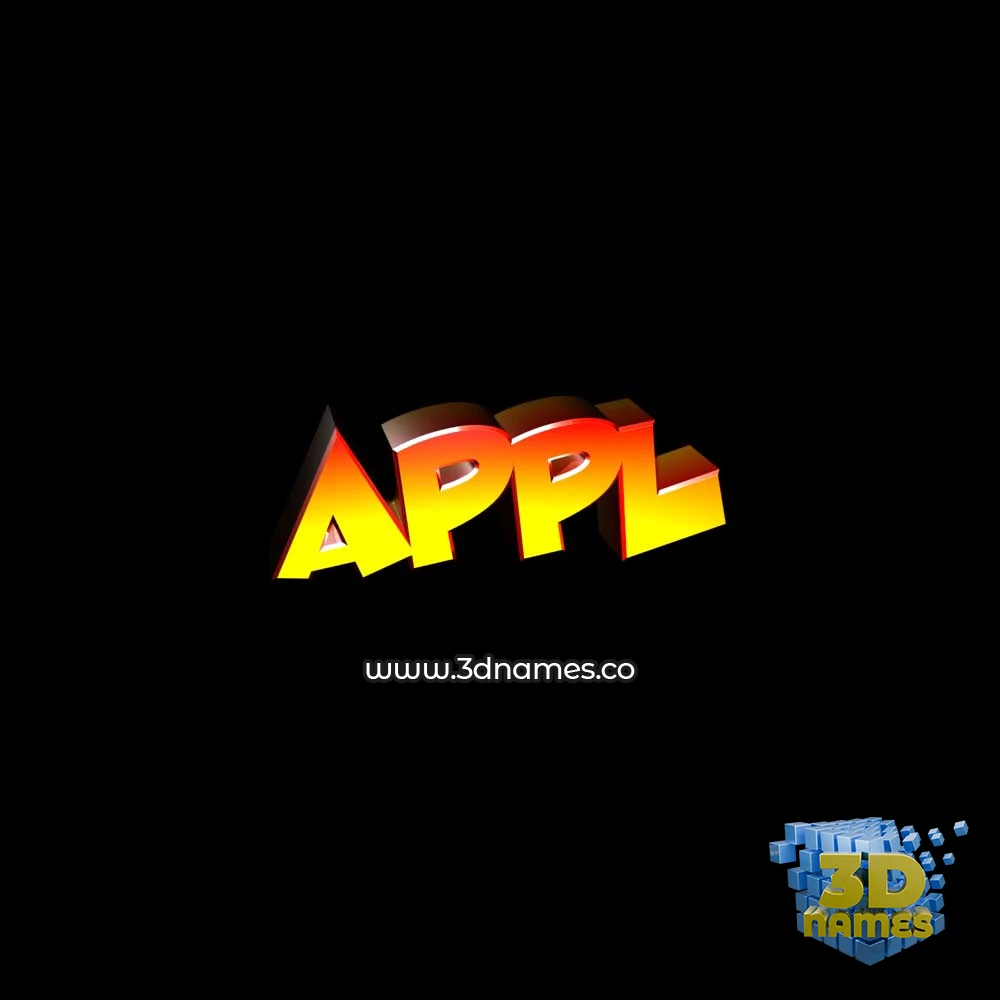 appl in Black Background style - 3D name wallpaper