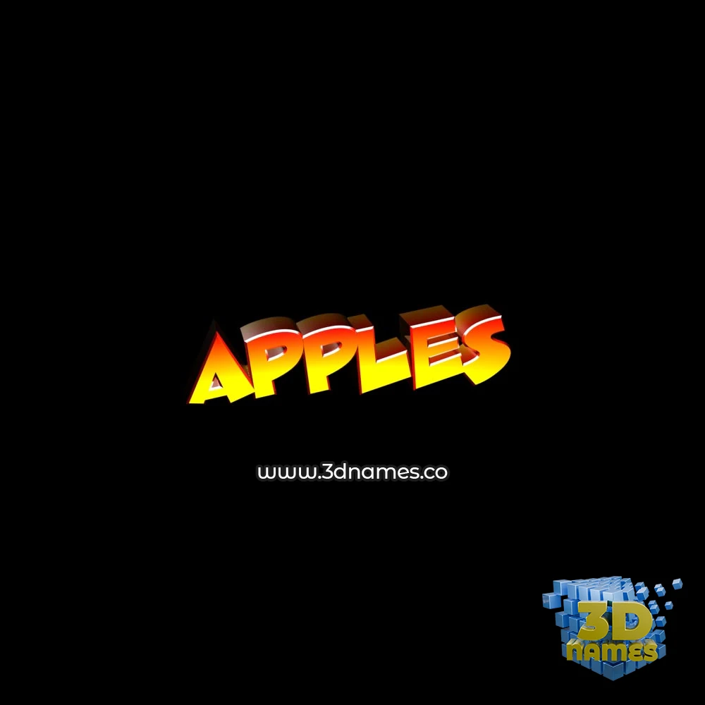 apples in Black Background style - 3D name wallpaper