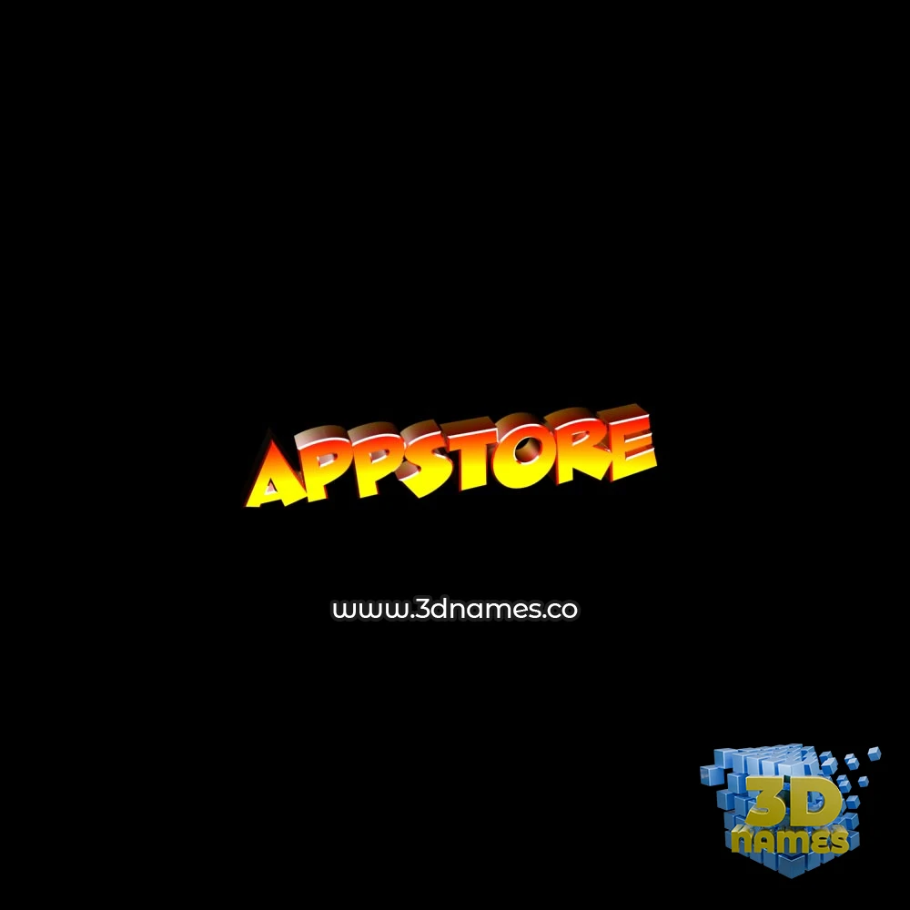 appstore in Black Background style - 3D name wallpaper