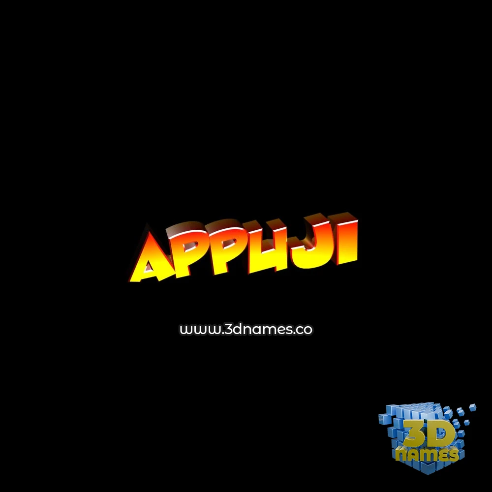 appuji in Black Background style - 3D name wallpaper