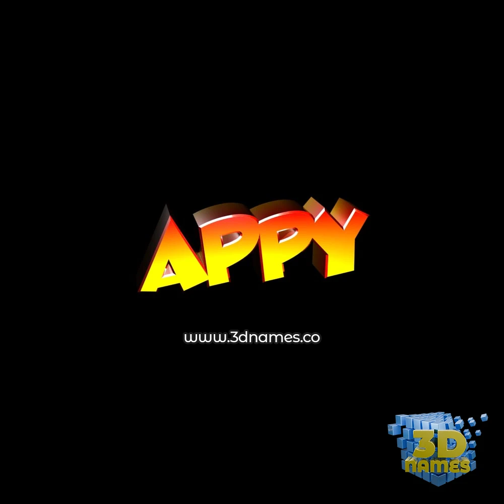 appy in Black Background style - 3D name wallpaper