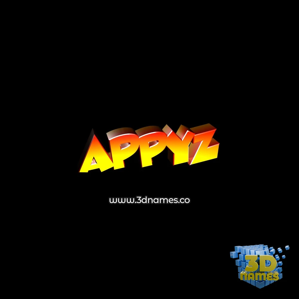 appyz in Black Background style - 3D name wallpaper