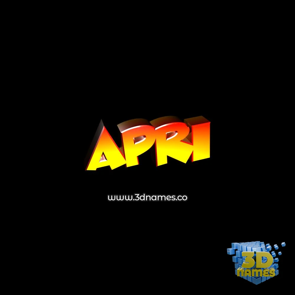 apri in Black Background style - 3D name wallpaper
