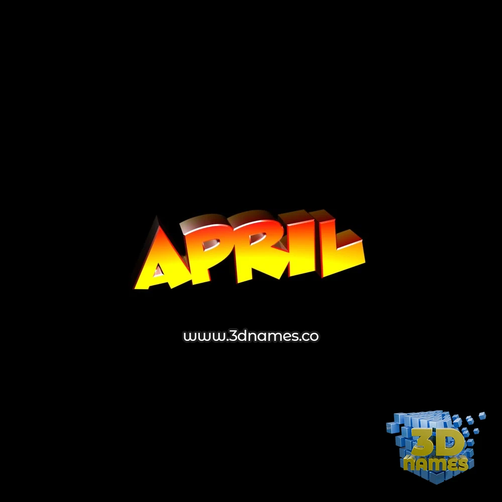 april in Black Background style - 3D name wallpaper