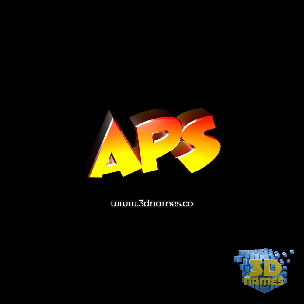 aps in Black Background style - 3D name wallpaper