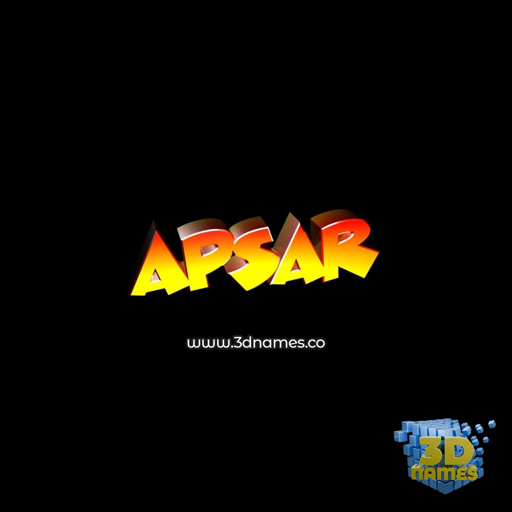 apsar in Black Background style - 3D name wallpaper