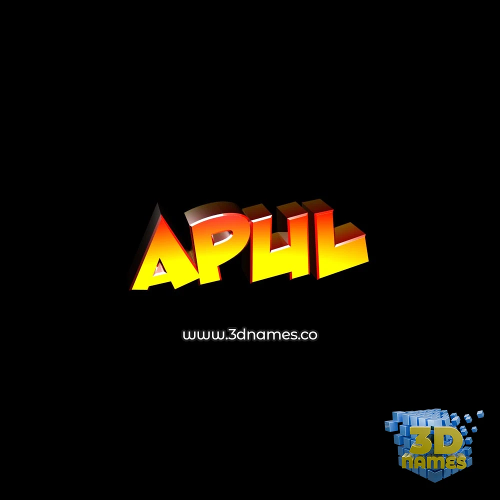 apul in Black Background style - 3D name wallpaper