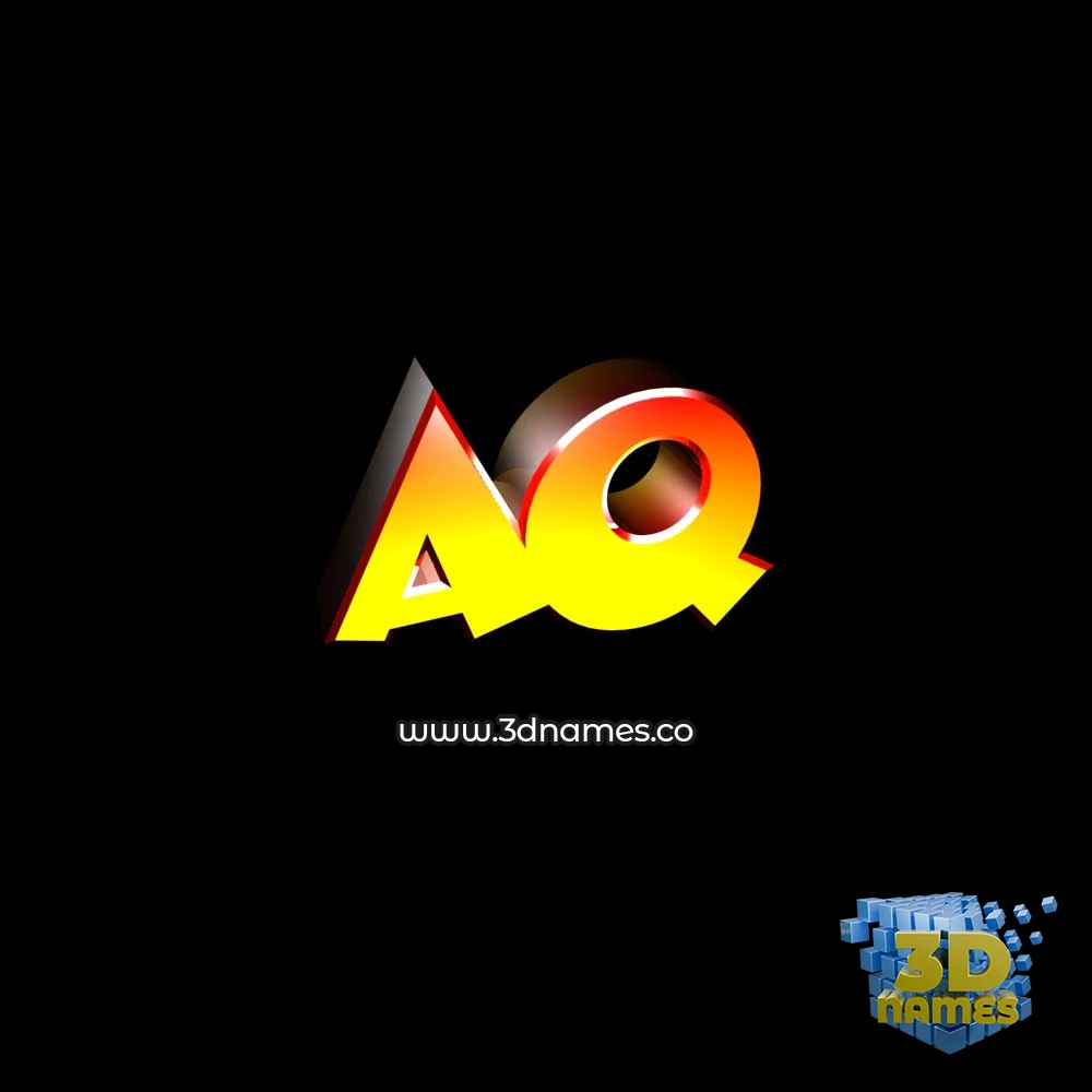 aq in Black Background style - 3D name wallpaper