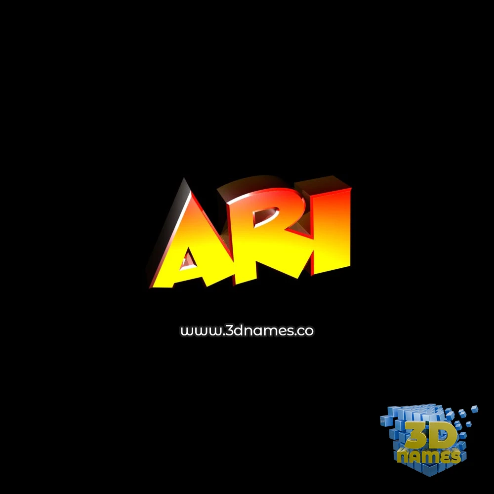 ari in Black Background style - 3D name wallpaper