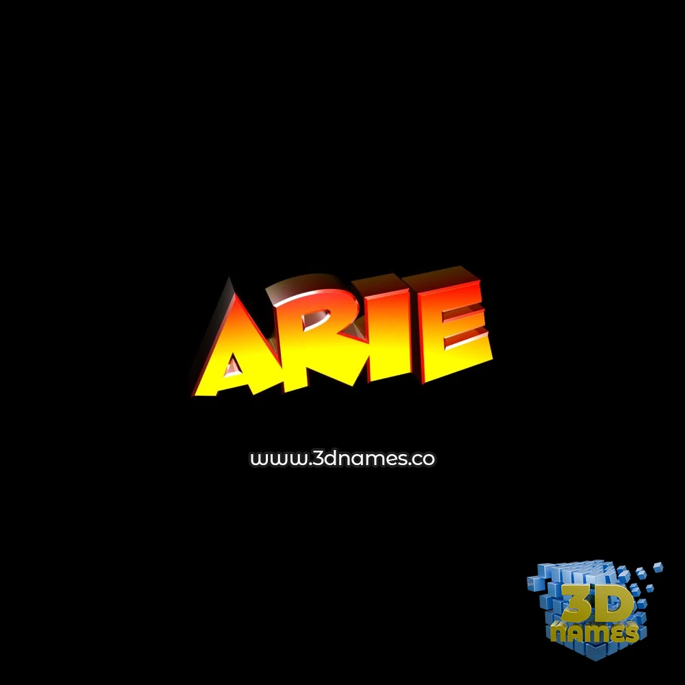 arie in Black Background style - 3D name wallpaper
