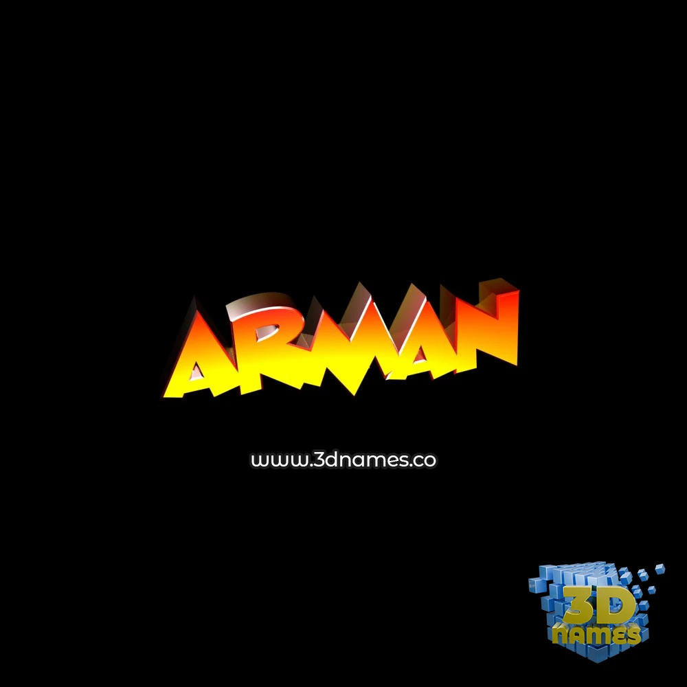 arman in Black Background style - 3D name wallpaper