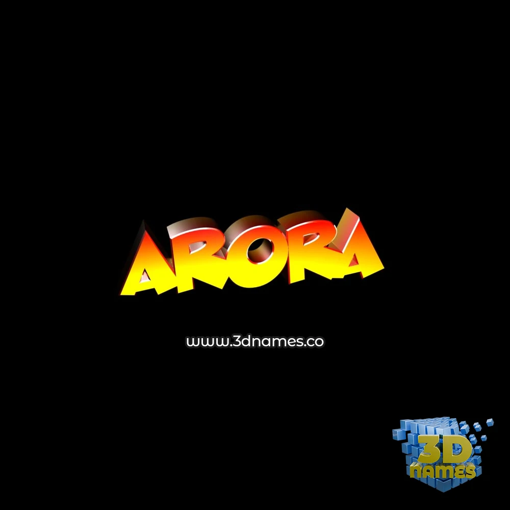 arora in Black Background style - 3D name wallpaper