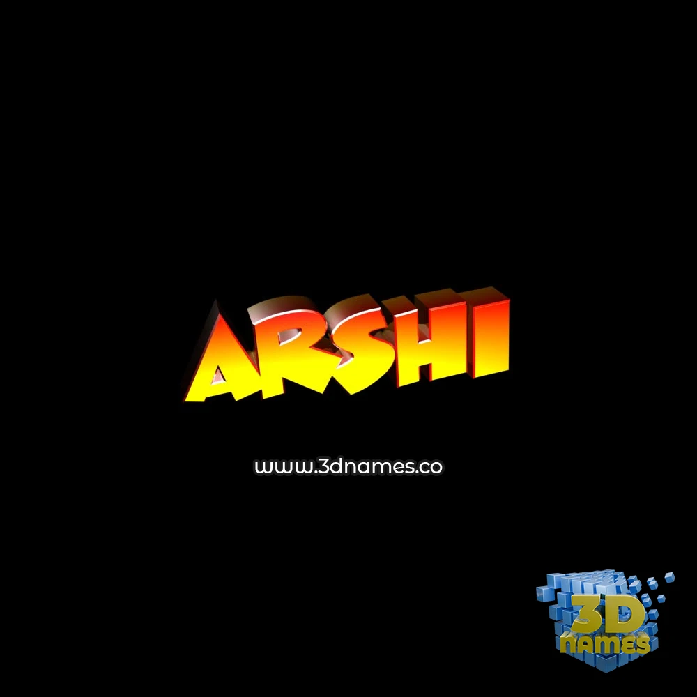 arshi in Black Background style - 3D name wallpaper