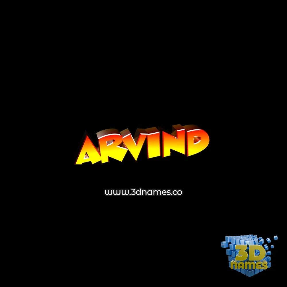arvind in Black Background style - 3D name wallpaper