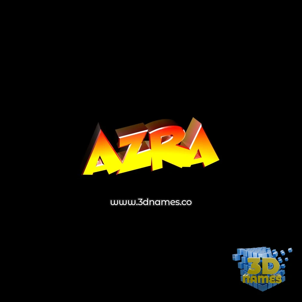 azra in Black Background style - 3D name wallpaper