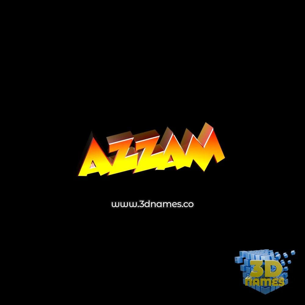 azzam in Black Background style - 3D name wallpaper