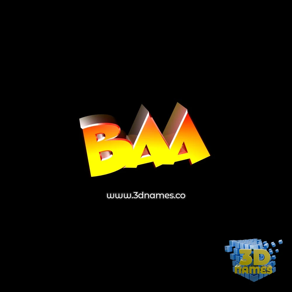 baa in Black Background style - 3D name wallpaper