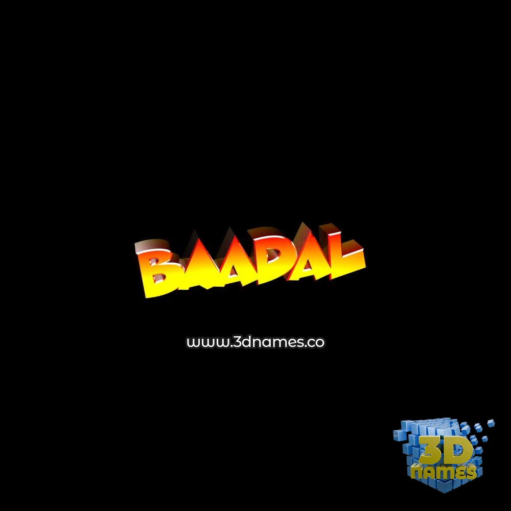 baadal in Black Background style - 3D name wallpaper
