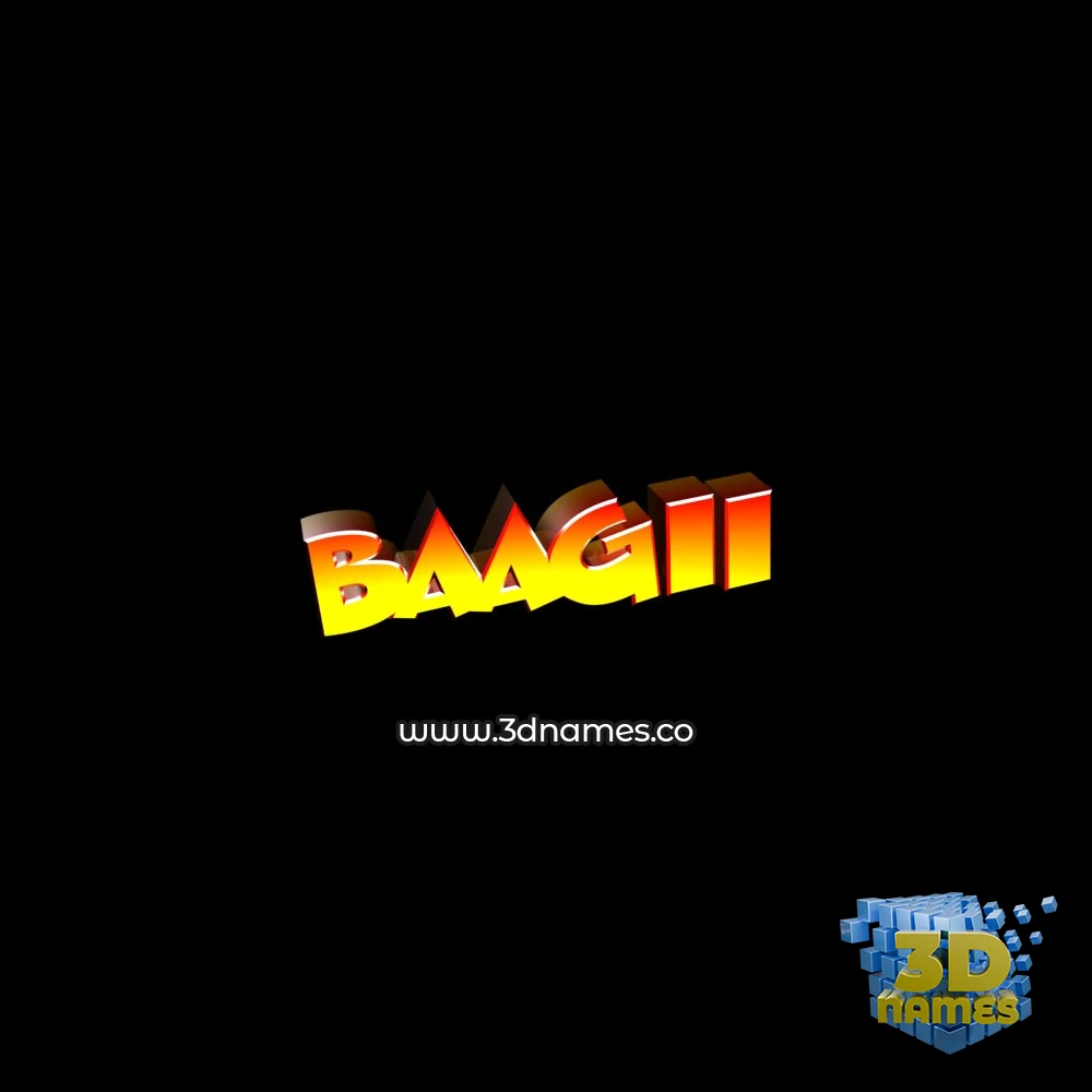baagii in Black Background style - 3D name wallpaper