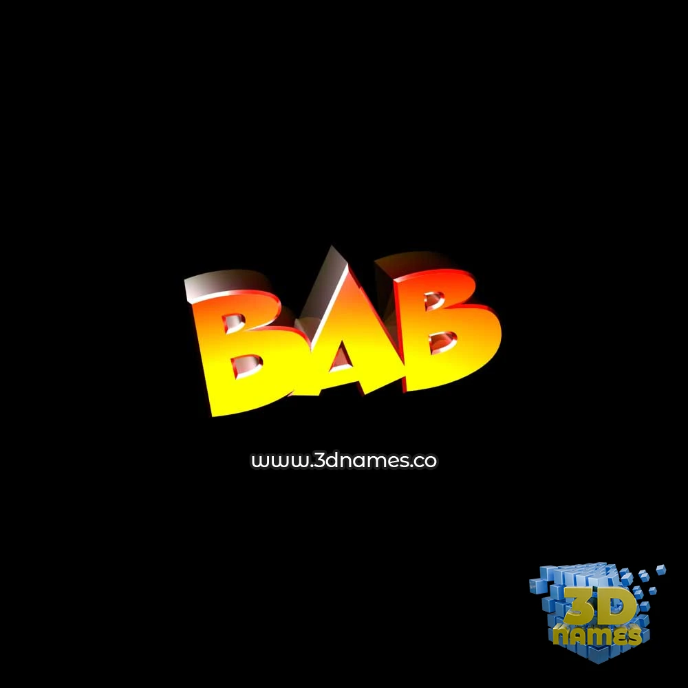 bab in Black Background style - 3D name wallpaper