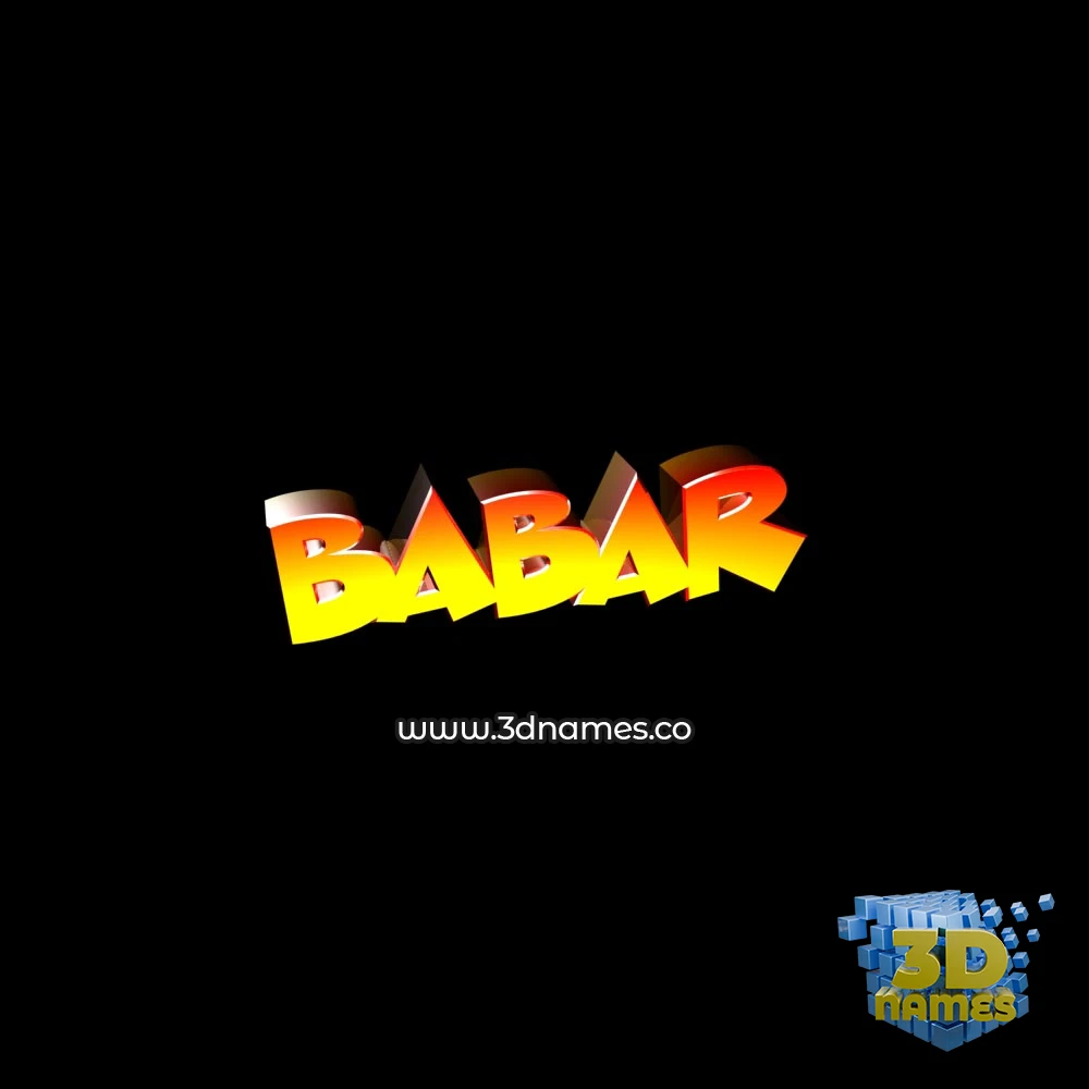 babar in Black Background style - 3D name wallpaper