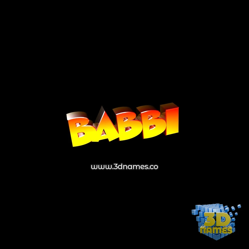 babbi in Black Background style - 3D name wallpaper