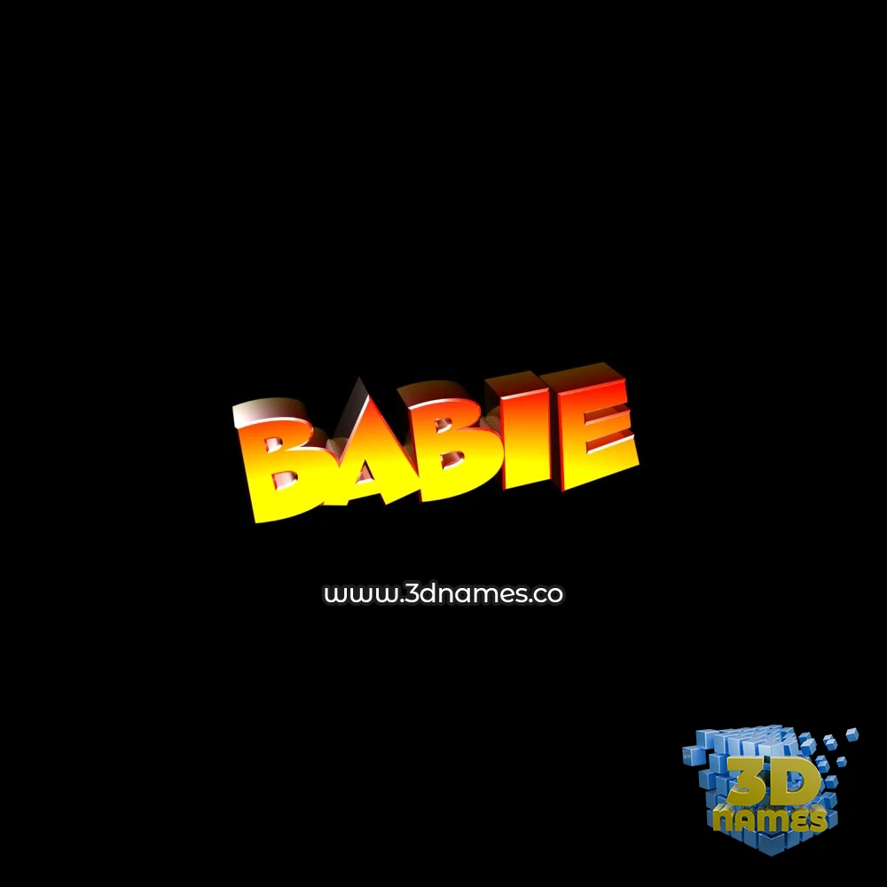 babie in Black Background style - 3D name wallpaper