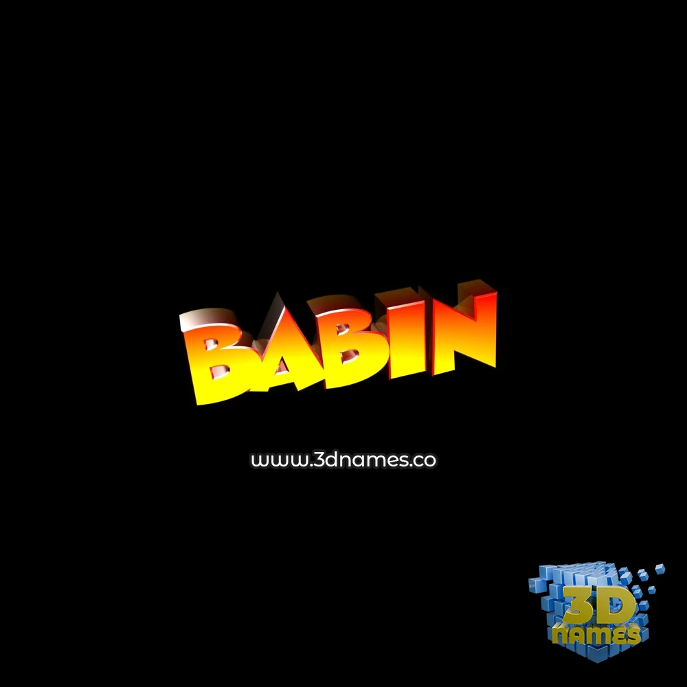babin in Black Background style - 3D name wallpaper