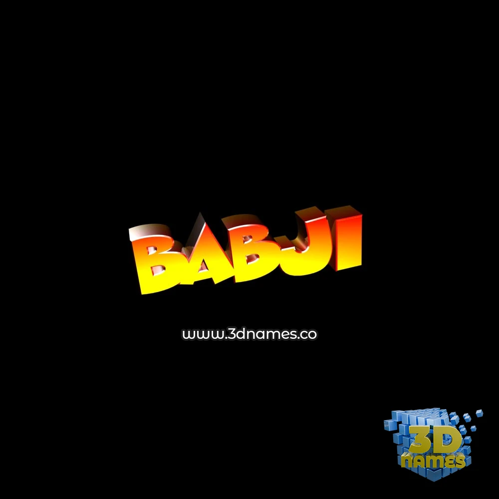 babji in Black Background style - 3D name wallpaper