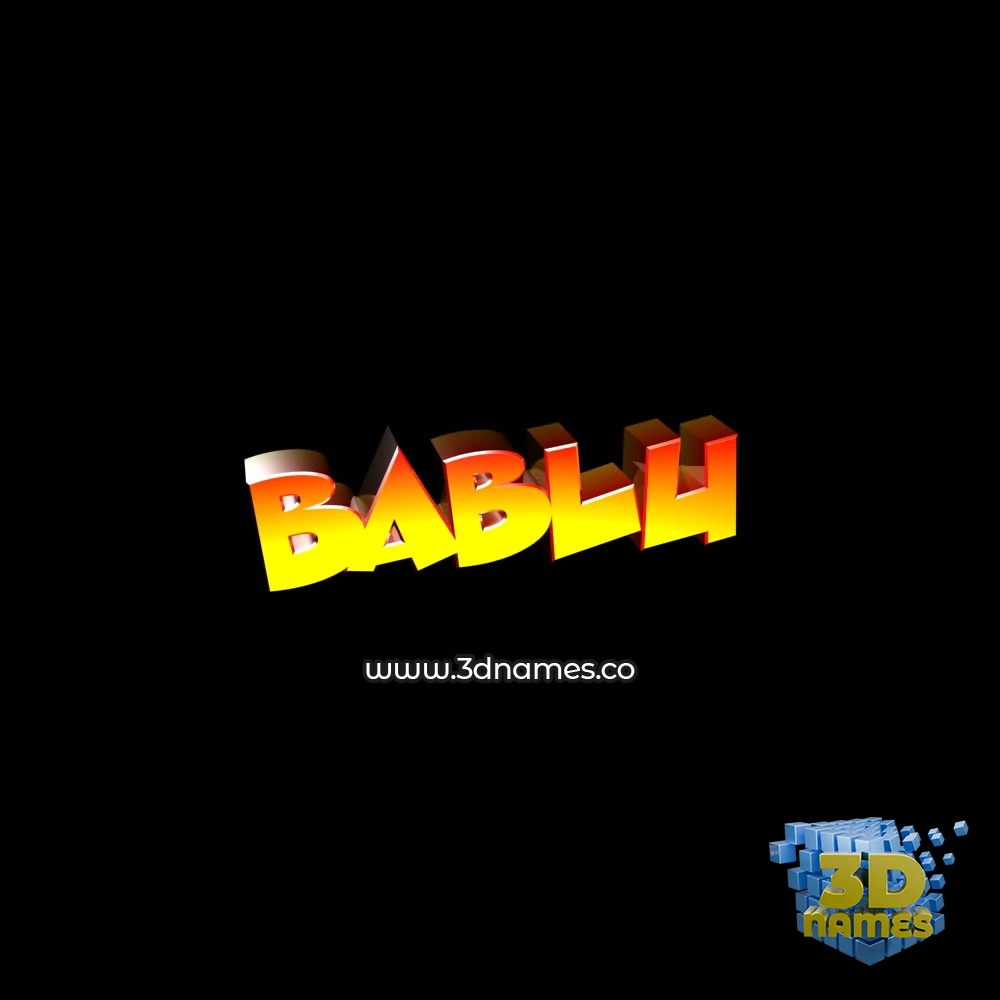 bablu in Black Background style - 3D name wallpaper