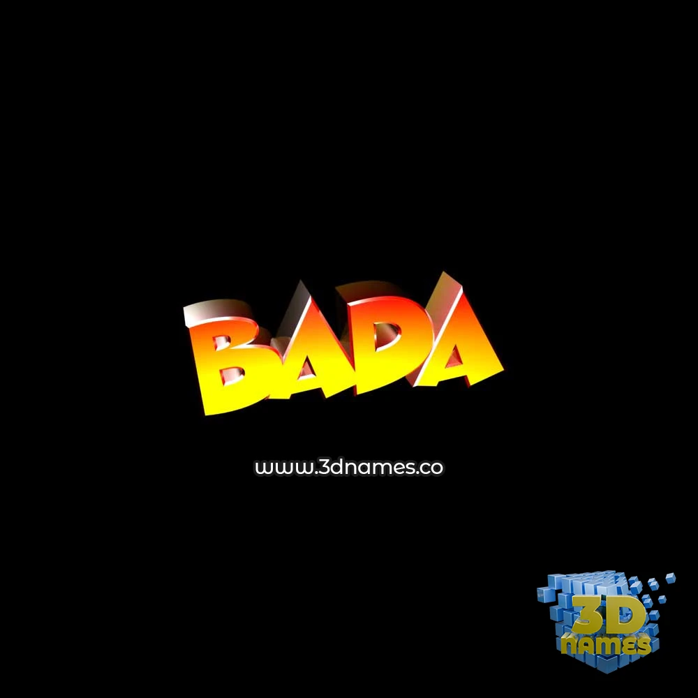 bada in Black Background style - 3D name wallpaper