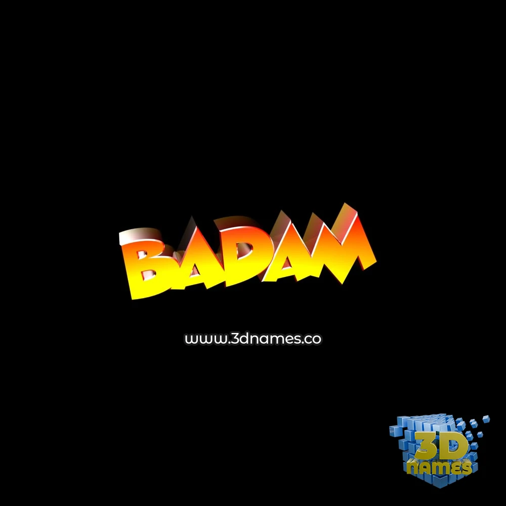 badam in Black Background style - 3D name wallpaper