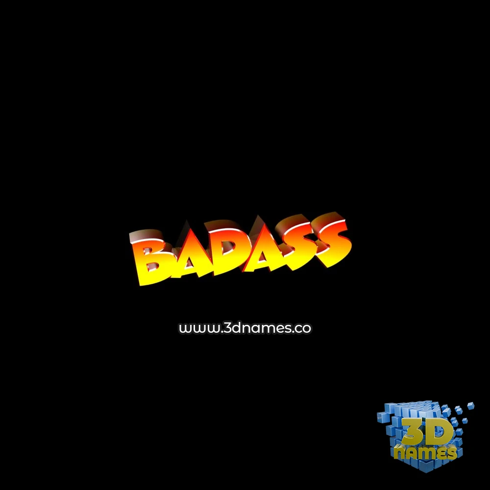 badass in Black Background style - 3D name wallpaper