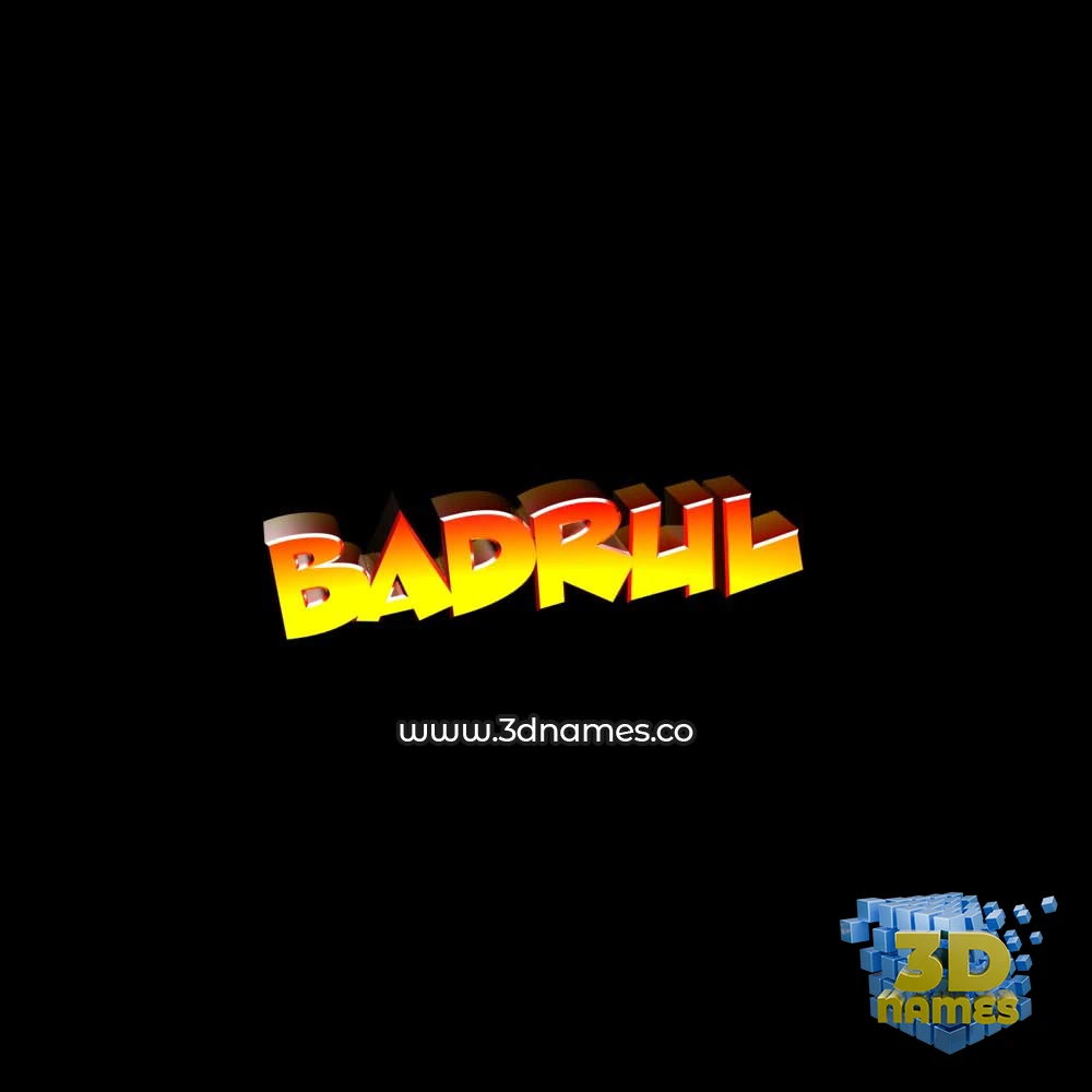 badrul in Black Background style - 3D name wallpaper