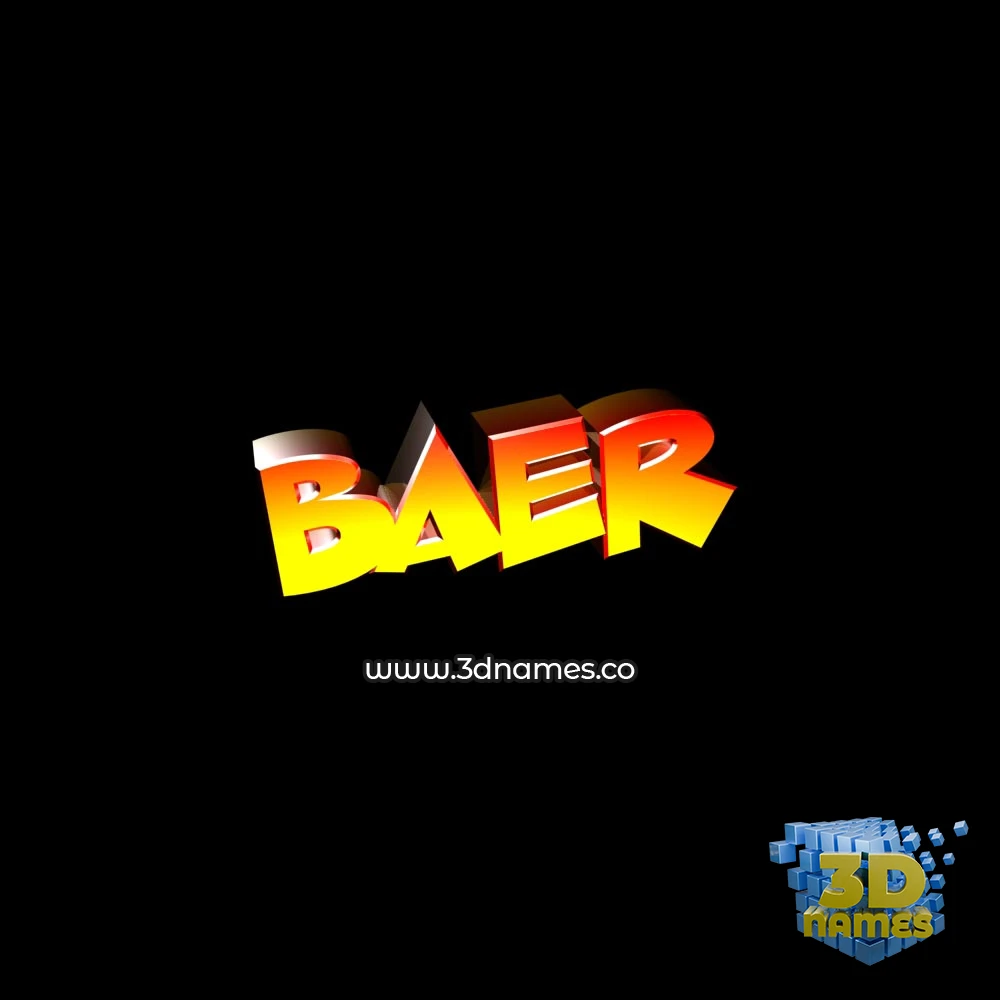 baer in Black Background style - 3D name wallpaper