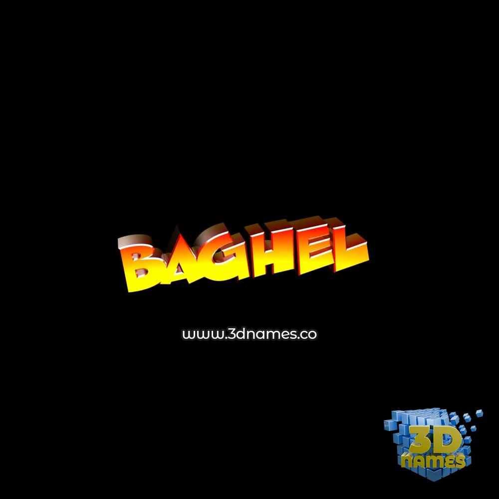 baghel in Black Background style - 3D name wallpaper