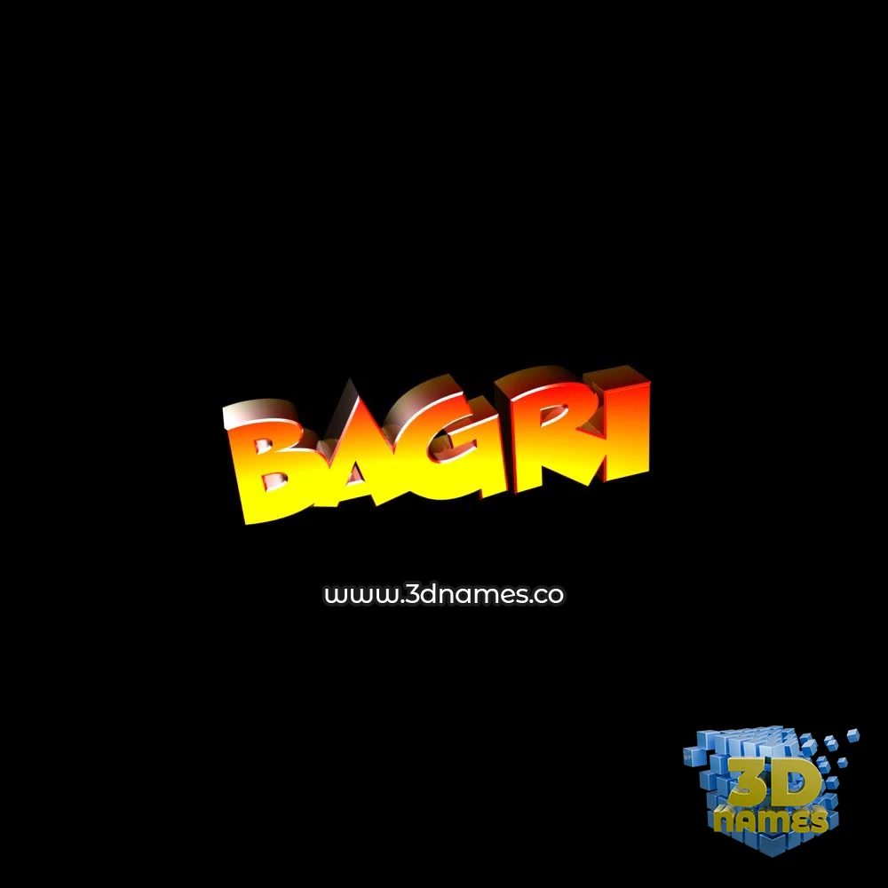 bagri in Black Background style - 3D name wallpaper