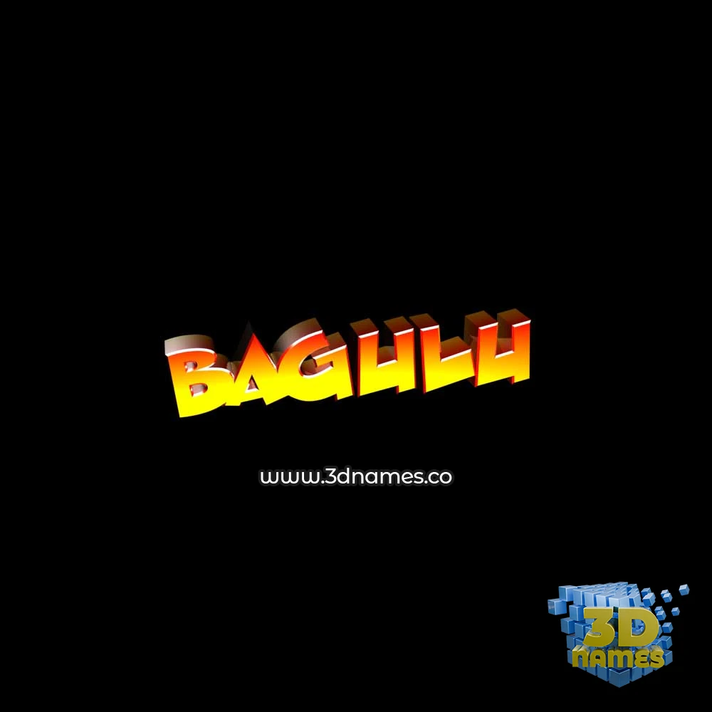 bagulu in Black Background style - 3D name wallpaper