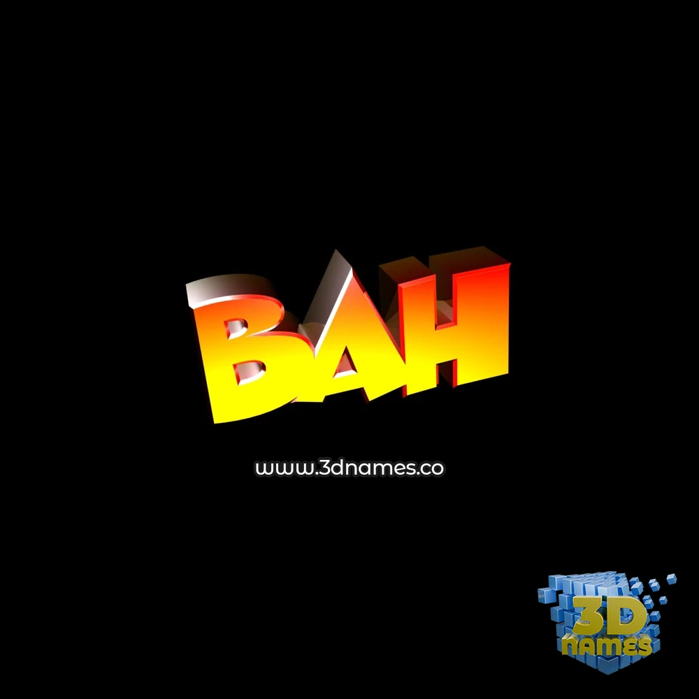 bah in Black Background style - 3D name wallpaper