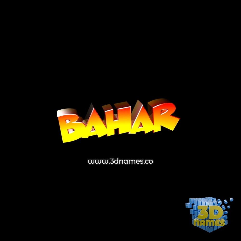 bahar in Black Background style - 3D name wallpaper
