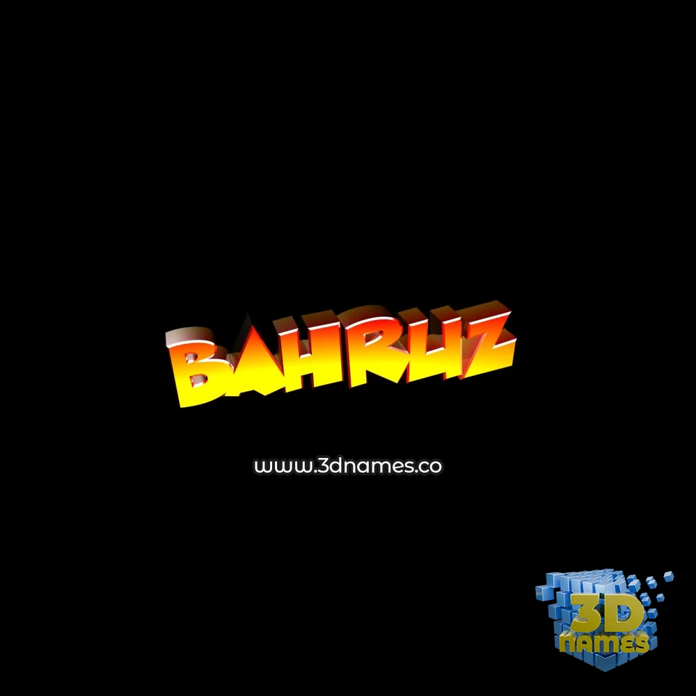 bahruz in Black Background style - 3D name wallpaper